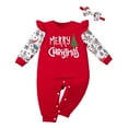 thumbnail image 1 of Likimi Baby Toddler Christmas Girls Jumpsuit Print Long Sleeve Onesie Fashion Casual Relaxed Spring Fall Homewear Size 3-6 Months Watermelon Red, 1 of 6