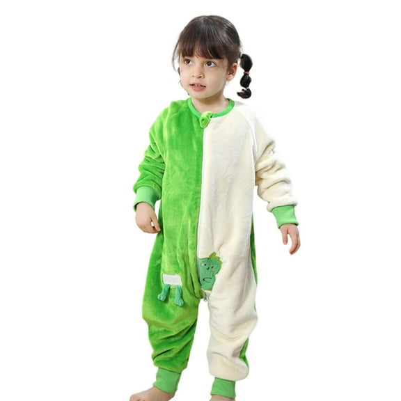 Likimi Baby Toddler Girls Jumpsuit Color Block With Pattern Long Sleeve Onesie Casual Comfortable Soft Fall Winter Homewear Size 12-18 Months Green