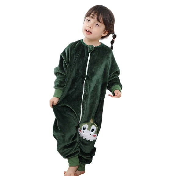 Likimi Baby Toddler Girls Jumpsuit Color Block With Pattern Long Sleeve Onesie Casual Comfortable Soft Fall Winter Homewear Size 3-4 Years Dark Green