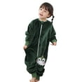 thumbnail image 1 of Likimi Infant Baby Toddler Girls Jumpsuit Color Block With Pattern Long Sleeve Onesie Casual Comfortable Soft Fall Winter Homewear Size 4-5 Years Dark Green, 1 of 3