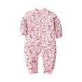 thumbnail image 1 of Likimi Infant Girls Boys Romper Crew Neck Long Sleeve Print Comfortable Jumpsuit Spring Autumn Outfits Pink Size 18-24 Months, 1 of 2