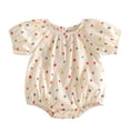 thumbnail image 1 of Likimi Girls Boys Romper Short Sleeve Polka Dot Prints Crew Neck Summer Fashion Casual Bodysuits Beige Size 3-6 Months, 1 of 7