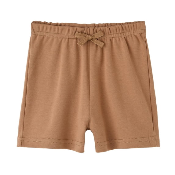 Likimi Kids Boys Shorts Summer Solid Color Elastic Waistband Drawstring Fashion Comfort Shorts Coffee Size 18-24 Months