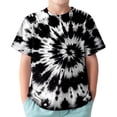 thumbnail image 1 of Likimi Kids Boys Tshirts Tie Dye Short Sleeve Crew Neck Soft Summer Tops Black Size 3-4 Years, 1 of 3