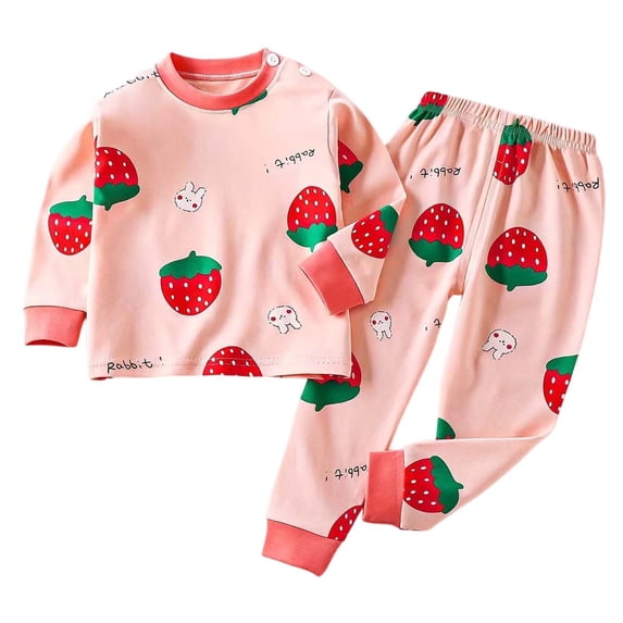 Likimi Toddler Boys Girls Two Piece Set Long Sleeve Graphic Print Crew Neck Tops With Pants Spring Autumn Soft Casual Outfit Set Pink2 Size 6-9 Months