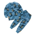 thumbnail image 1 of Likimi Infant Toddler Boys Two Piece Set Long Sleeve Dinosaur Print Crew Neck Tops With Pants Spring Autumn Fashionable Outfit Set Navy Size 4-5 Years, 1 of 3