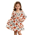 thumbnail image 1 of Likimi Infant Toddler Girls Hallowmas Dress Square Neck Long Sleeve Halloween Pumpkin Print For Party Fashion Dresses Size 2Y, 1 of 8