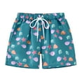 thumbnail image 1 of Likimi Kids Boys Swim Trunks Drawstring Elastic Waist Print Loose Fit Fashionable Stretch Shorts Blue Size 2-3 Years, 1 of 3