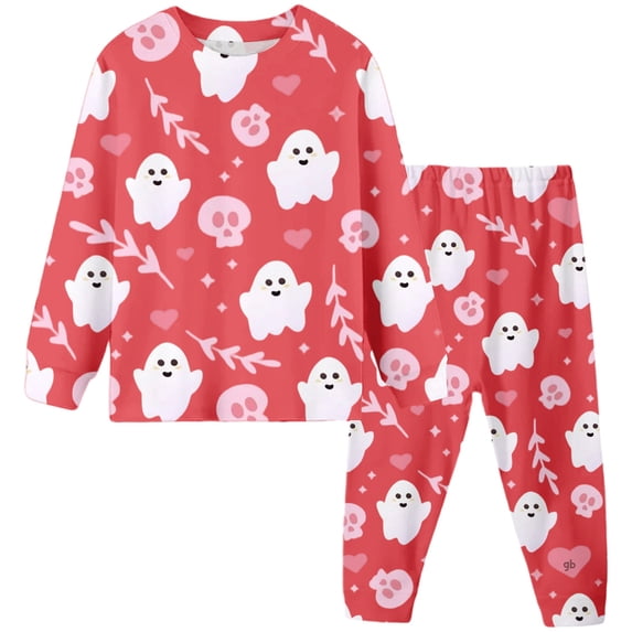 Likimi Kids Girls Halloween Pajamas Set Long Sleeve Hallowmas Skull Print Crew Neck Pjs Tops With Pants For Party Soft Casual Homewear