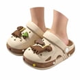 thumbnail image 1 of Likimi Kids Toddler Girls Boys Slippers Casual Comfortable Cartoon Lightweight Summer House Shoes For Indoor Outdoor Khaki Size 6.5-7 Years, 1 of 7