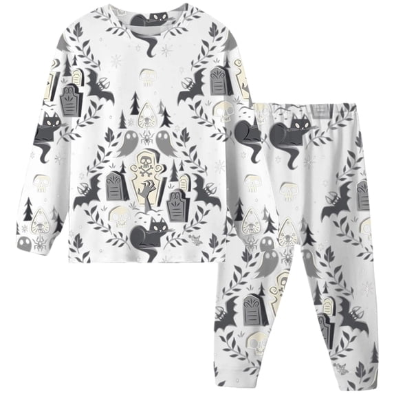 Likimi Kids Toddler Girls Halloween Pajamas Set Long Sleeve Hallowmas Graphic Print Crew Neck Pjs Tops With Pants For Party Soft Comfort Sleepwear