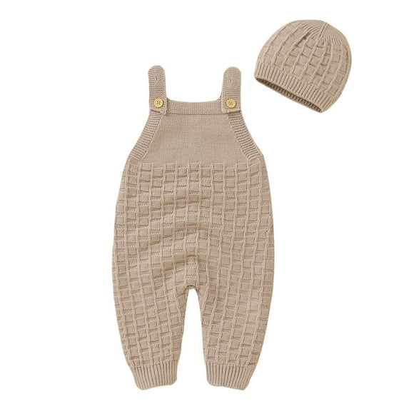 Likimi Newborn Infant Baby Boys Overalls Sleeveless Solid Color Onesie Loose Relaxed Soft Spring Fall Homewear Size 6-9 Months Khaki