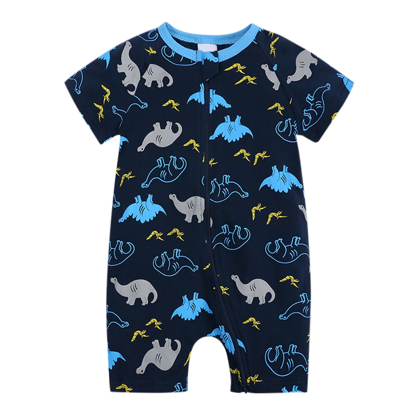 Likimi Newborn Infant Baby Boys Playsuits Short Sleeve Print Onesie Likimi Newborn Infant Baby Boys Playsuits Short Sleeve Print Onesie