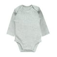 thumbnail image 1 of Likimi Newborn Infant Baby Girls Romper Long Sleeve Solid Color Crewneck Jumpsuit Fashion Casual Loose Fall Winter Onesie Size 18-24 Months Light Gray, 1 of 3