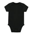thumbnail image 1 of Likimi Baby Girls Romper Short Sleeve Solid Color Crewneck Jumpsuit Fashion Casual Relaxed Fall Winter Onesie Size 9-12 Months Black, 1 of 3