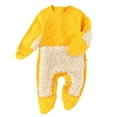 thumbnail image 1 of Likimi Newborn Infant Boys Girls Bodysuit Mop Clothes For Crawling Floor Cleaning Solid Color Long Sleeve Crew Neck Outfit Yellow Size 6-12 Months, 1 of 4