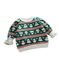 thumbnail image 1 of Likimi Toddler Boys Sweater Long Sleeve Print Crewneck Pullover Tops Loose Relaxed Soft Fall Winter Clothes Size 12-24 Months Green, 1 of 1