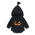thumbnail image 1 of Likimi Toddler baby Girls Sweater Long Sleeve Print Hooded Pullover Tops Fashion Casual Comfortable Fall Winter Sweatshirt Size 0-3 Months Black, 1 of 7