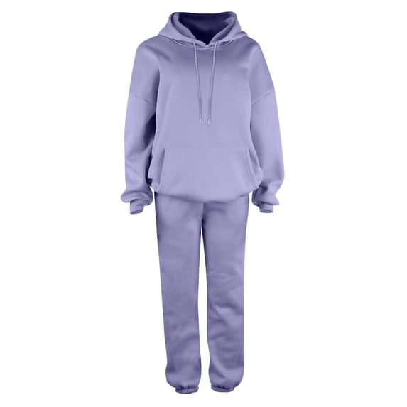 Likimi Sweatsuits Women 2 Piece Outfit With Pocket Long Sleeve Solid Color Hooded Sweatshirt With Sweatpants Winter Warm Fashionable Tracksuit Size 2Xl
