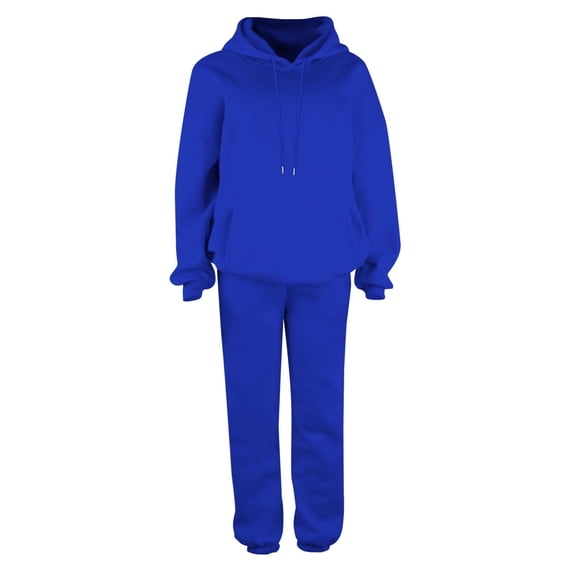 Likimi Sweatsuits Women 2 Piece Outfit With Pocket Long Sleeve Solid Color Hooded Sweatshirt With Sweatpants Winter Warm Fashionable Tracksuit Size L