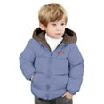 thumbnail image 1 of Likimi Toddler Boys Girls Coats Cute Bear Ears Hoods Solid Color Long Sleeve Outwear With Zipper Thick Winter Jacket Size 4-5 Years Blue, 1 of 7