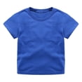thumbnail image 1 of Likimi Toddler Boys Girls T-Shirt Short Sleeve Solid Color Round Neck Versatile Tops Comfortable Soft Summer Tops Size 5-6 Years, 1 of 3