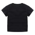 thumbnail image 1 of Likimi Toddler Boys Girls T-Shirt Short Sleeve Solid Color Round Neck Versatile Tops Comfortable Soft Summer Tops Size 6-7 Years Black, 1 of 3