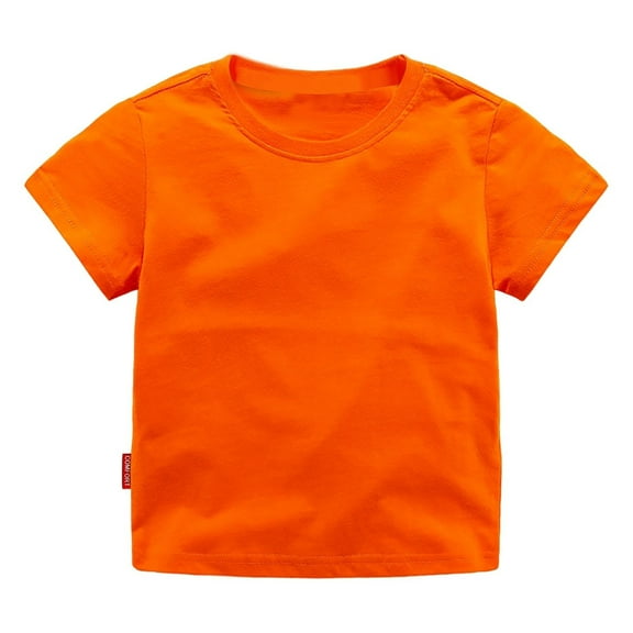 Likimi Toddler Boys Girls T-Shirt Short Sleeve Solid Color Round Neck Versatile Tops Comfortable Soft Summer Tops Size 9-12 Months