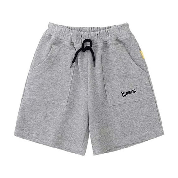 Likimi Toddler Boys Shorts Summer Loose Fit Letter Print Elastic Waistband Breathable Casual Shorts With Pocket Grey Size 2-3 Years