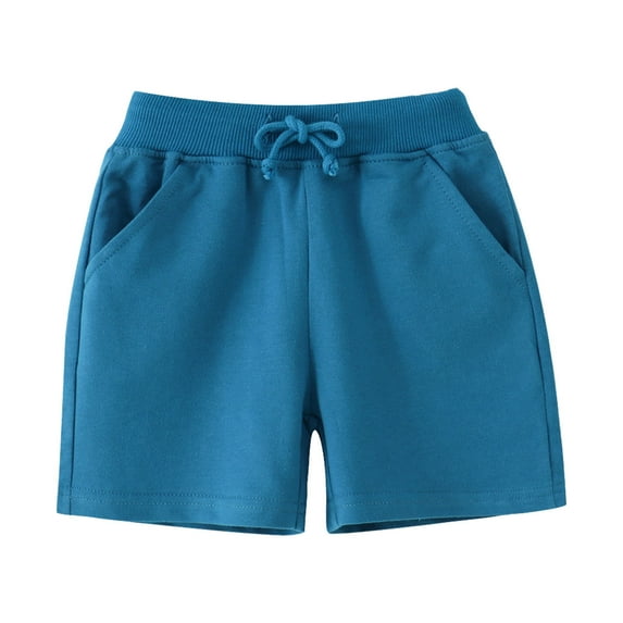 Likimi Toddler Boys Shorts With Pocket Breathable Casual Elastic Waistband Solid Color Casual Summer Shorts Sky Blue Size 6-7 Years