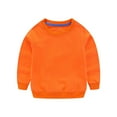 thumbnail image 1 of Likimi Toddler Boys Sweatshirt Long Sleeved Crew Neck Solid Color Fashionable Loose Autumn Winter Tops Size 2-3 Years Orange, 1 of 3