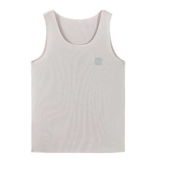 Likimi Toddler Boys T-Shirts Solid Color Sleeveless Crew Neck Comfortable Summer Tee Grey Size 5-6 Years