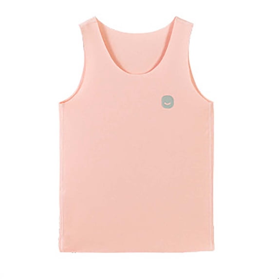 Likimi Toddler Boys T-Shirts Solid Color Sleeveless Crew Neck Comfortable Summer Tee Pink Size 6-7 Years