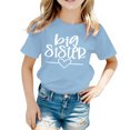 thumbnail image 1 of Likimi Toddler Child Girls Tshirts Crew Neck Short Sleeve Letter Print Soft Tee Light Blue Size 2-3 Years, 1 of 4