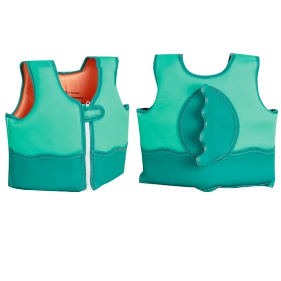 Likimi Toddler Girls Boys Life Jacket Cartoon Print Comfortable Swimming Life Vest Green Size 2-10 Years