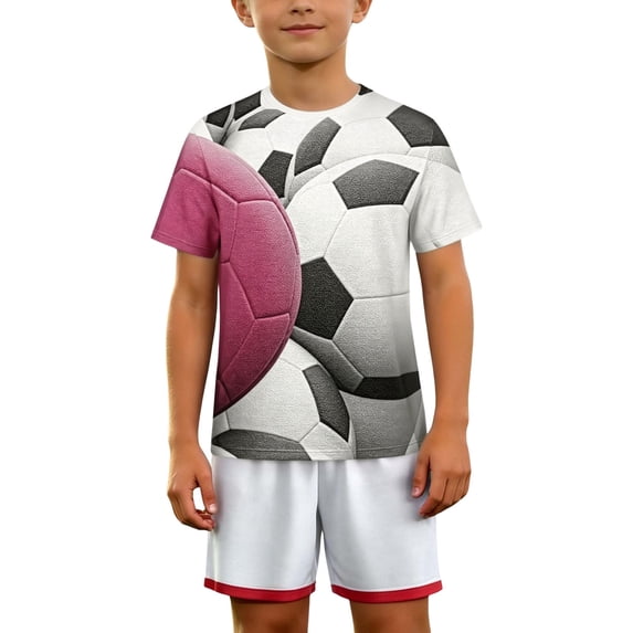 Likimi Toddler Girls Boys Tops Crew Neck Soccer Ball Print Short Sleeve For Everyday Wear Fashion Casual Tee White Size 3-4 Years