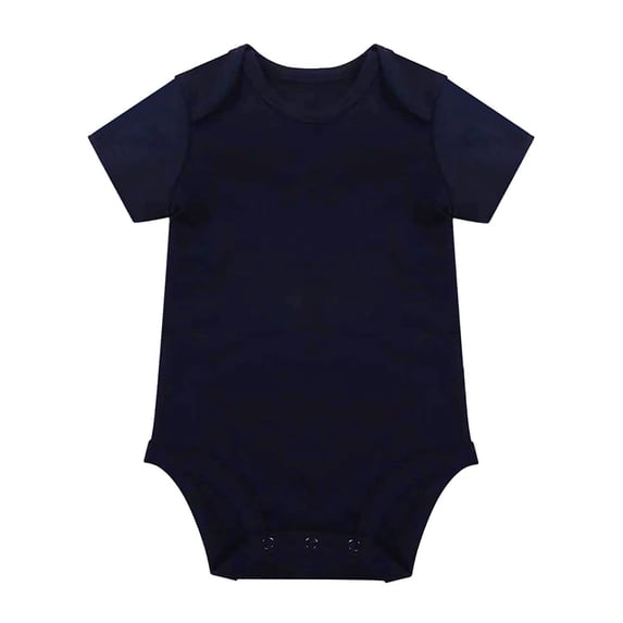 Likimi Toddler Girls Jumpsuit Solid Color Crew Neck Short Sleeve Fashionable Bodysuits Blue Size 12-18 Months