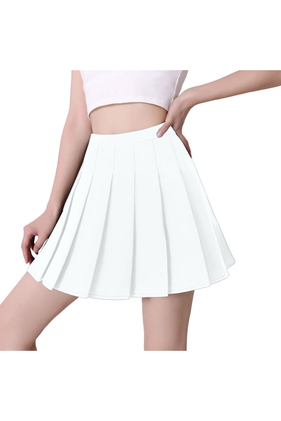 Toddler Girls Pleated Skirts High Waist Solid Color Summer Casual Skirts Size 3-4 Years