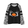 thumbnail image 1 of Likimi Toddler Girls Halloween Tshirt Hallowmas Pumpkin Print Long Sleeve Crew Neck Shirts For Girls Loose Fit Fashionable Tops White Size 3-4 Years, 1 of 4