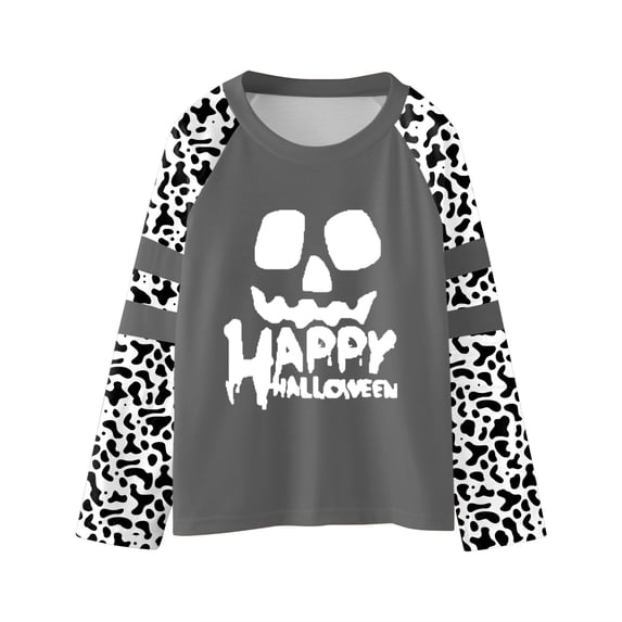 Likimi Toddler Girls Halloween Tshirt Hallowmas Pumpkin Print Long Sleeve Crew Neck Shirts For Girls Loose Fit Fashionable Tops Yellow Size 9-10 Years