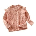 thumbnail image 1 of Likimi Toddler Infant Girls Tshirt Floral Print Long Sleeve Crew Neck Shirts For Girls Autumn Winter Soft Tops Pk3 Size 12-18 Months, 1 of 3