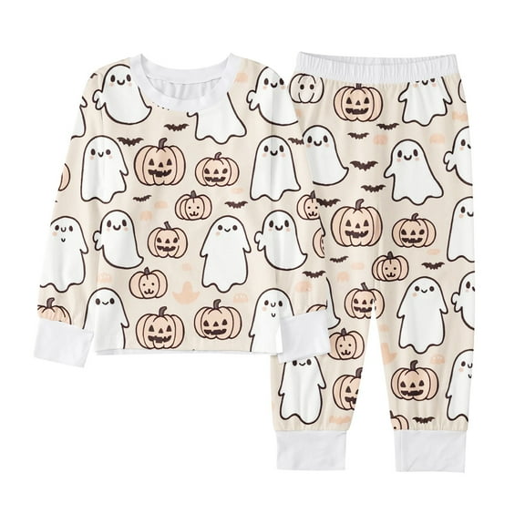 Likimi Toddler Kids Baby Boys Clothing Set Print Long Sleeve Crewneck Tops Trousers Set Cute Soft Winter Fall Outfits Set Size 2-3 Years Beige