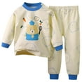 thumbnail image 1 of Likimi Toddler Kids Baby Boys Clothing Set Print Long Sleeve Tops Long Pants Two Piece Set Cute Winter Soft Fall Outfits Set Size 18-24 Months Beige, 1 of 2