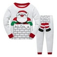 thumbnail image 1 of Likimi Toddler Kids Baby Boys Sleepwear Set Print Crewneck Long Sleeve Tops Trousers Set Comfortable Leisure Winter Fall Outfits Set Size 5-6 Years Grey, 1 of 7