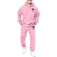 thumbnail image 1 of Likimi Toddler Kids Boys 2 Piece Sets Long Sleeve Hooded Graphic Print Shirts With Pants Comfort Outfit Set Pink Size 8-9 Years, 1 of 5