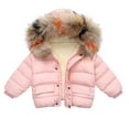 thumbnail image 1 of Likimi Toddler Kids Boys Coat Long Sleeve Solid Color Hooded Tops Thermal Comfortable Soft Fall Winter Outerwear Size 12-18 Months Pink, 1 of 2