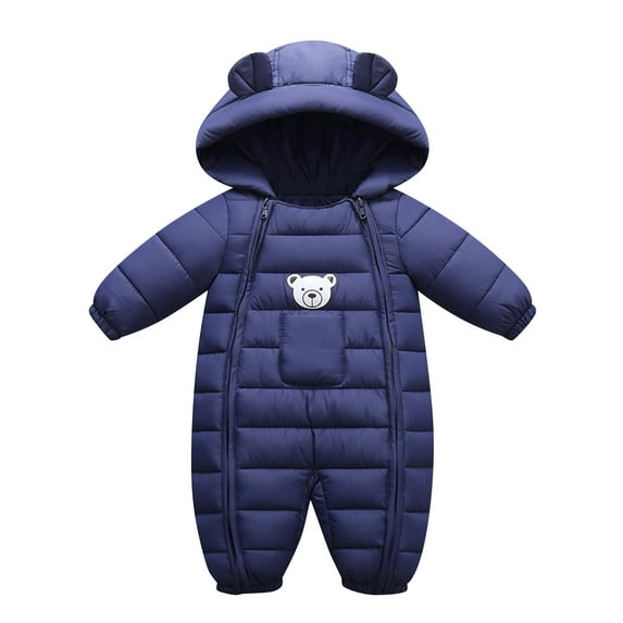 Likimi Toddler Kids Boys Coat Long Sleeve Solid Color Hooded Tops With Zipper Thermal Comfortable Relaxed Fall Winter Outerwear Size 6-12 Months Navy