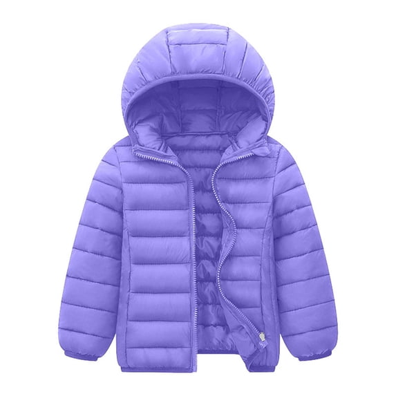 Likimi Toddler Kids Boys Down Coat Long Sleeve Solid Color Hooded Tops Thermal Relaxed Soft Fall Winter Outerwear Size 11-12 Years Purple