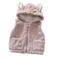 thumbnail image 1 of Likimi Toddler Kids Boys Lined Waistcoat Sleeveless Solid Color Hooded Vest Thermal Casual Loose Fall Winter Outerwear Size 18-24 Months Grey, 1 of 3