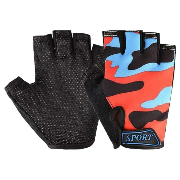 Likimi Toddler Kids Boys Girls Fingerless Gloves Solid Color Cute Comfortable Soft Gloves Fall Winter Outdoor Sports Gloves Size 6-12 Years Orange